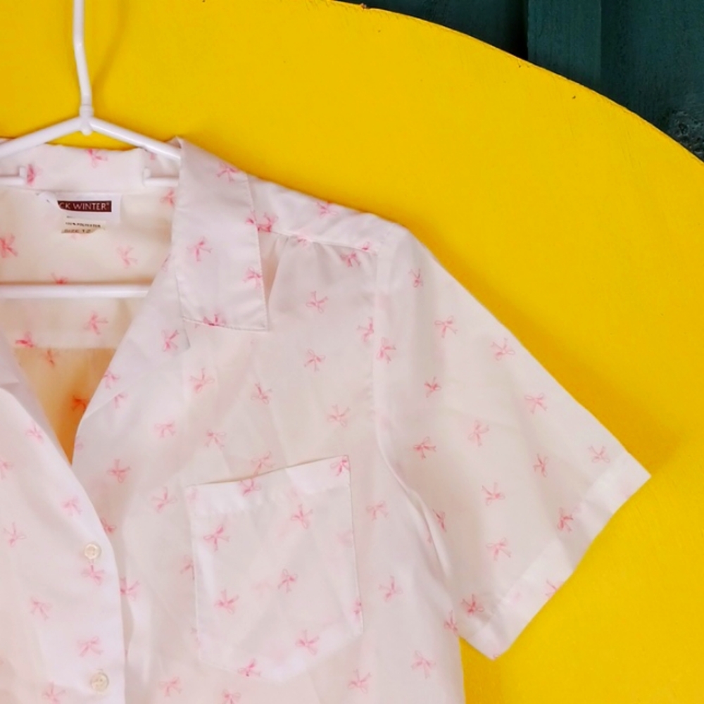 Jack Winter Vintage Shirt Size 12 pink ribbons